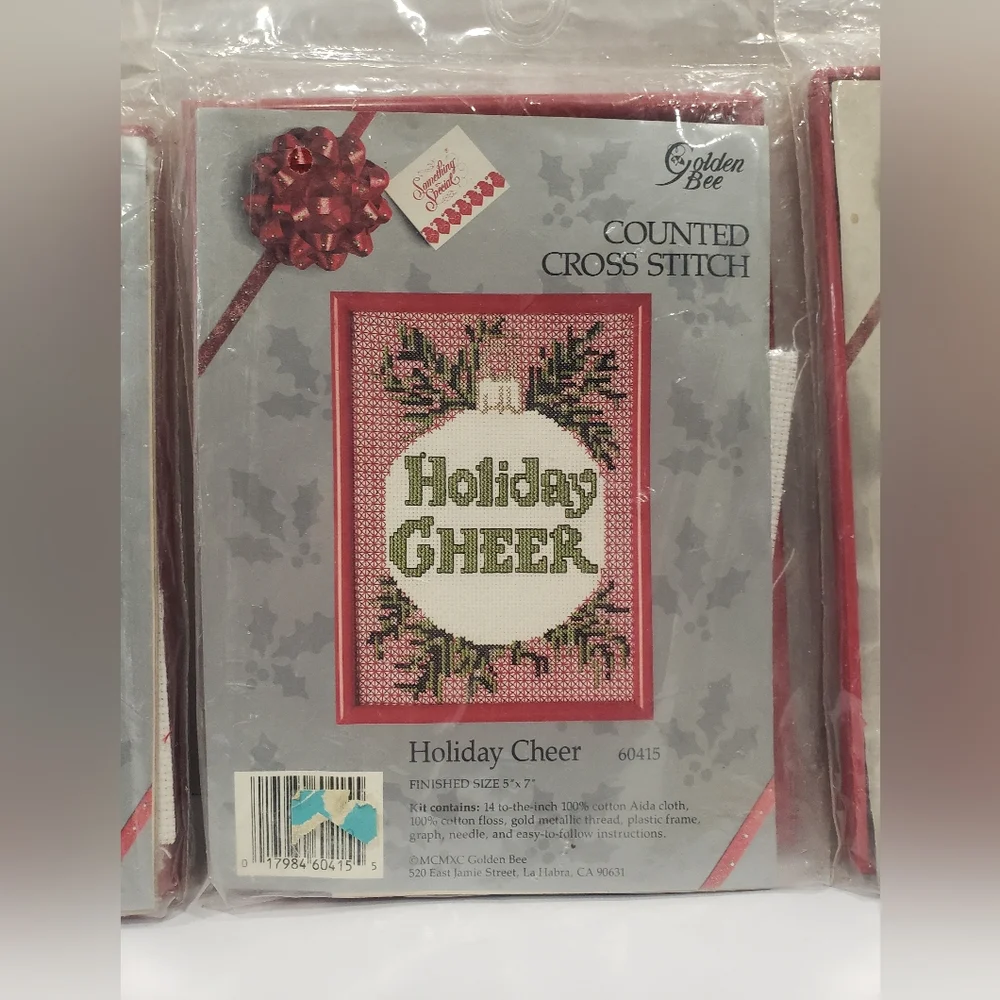 Vintage 1990 Golden Bee Holiday Cross Stitch Kits Lot Of 3 Sealed